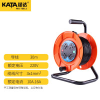 锴达 KATA 电缆盘4位30米3*1.0移动电线盘 拖线卷线盘绕线盘 工程电源卷盘插座/插排延长线 KT82203