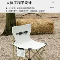 趣游帮 Y08-plus 大号露营折叠椅 米白色 户外折叠椅子便携式轻露营野营野餐美术生写生钓鱼凳子