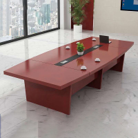 京中柜油漆会议桌长桌大型实木皮长方形桌会议室桌椅组合公司开会培训桌 1米 其他尺寸颜色可定做