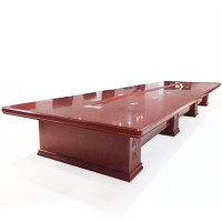 京中柜桌子会议桌长桌大型培训桌油漆贴实木皮会议台洽谈桌板式会议桌椅 8*2*0.76米