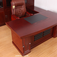 金扎特大班台办公桌现代简约老板桌总裁桌老板台椅组合经理桌主管桌 2.0米+副台+小柜