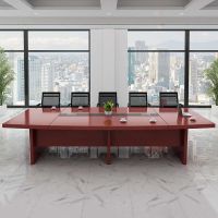 京中柜油漆会议桌长桌大型实木皮长方形桌会议室桌椅组合公司开会培训桌6米