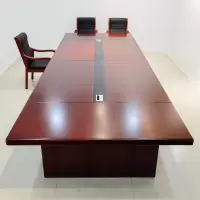 京中柜会议桌长桌简约现代办公桌多人开会桌洽谈培训桌椅 红棕色 1米 其他尺寸颜色可定制[定制专拍]