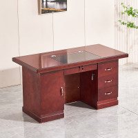 京中柜办公桌员工家用电脑桌单人油漆老板台1.6*0.6*0.76m(贴木皮)