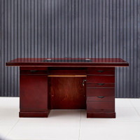 京中柜油漆办公桌贴木皮办公室老板桌实木油漆双面办公桌单人写字台经理桌职员桌 1.6米办公桌