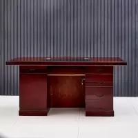 京中柜油漆办公桌贴木皮办公室老板桌实木油漆双面办公桌单人写字台经理桌职员桌 1.6米办公桌