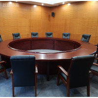 京中柜圆形会议桌 实木皮会议台loft现代哈堡简易油漆会议桌办公家具弧度桌直径1米 其他尺寸可定做