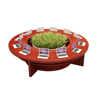 京中柜圆形会议桌 实木皮会议台loft现代哈堡简易油漆会议桌办公家具弧度桌 直径4米