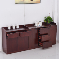 金扎特 茶水柜 贴实木皮储物柜 餐边柜 家用客厅酒店客厅卧室餐厅储物柜公室茶水柜三门1.2*40*80