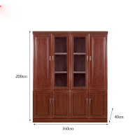 金扎特办公室文件柜木质资料柜柜子带锁油漆贴实木皮抽屉式带玻璃门 2门柜子款80*40*200