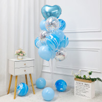 粉红心形气球组合 含地飘、灯条