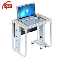 DXBG单人翻转电脑桌双人培训桌学校多媒体教室考试桌机房嵌入式学生桌021白枫色单人(不含显示屏)