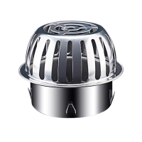 304不锈钢天台地漏 阳台户外下水管大排量防堵罩 圆形过滤网 90mm凸面