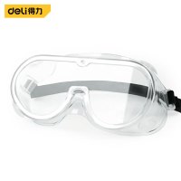得力(deli)护目镜工业劳保防护眼镜 防雾耐刮眼镜户外眼镜防风沙防水 防冲击眼镜应急常备