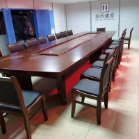 秦鑫(QINXIN)油漆大型会议桌接待洽谈桌3.5m*1.5m 定做款/不带椅子(请确认尺寸)