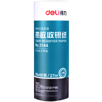 得力(deli)3144多瑙河热敏收银纸80mm*60mm*27m(白)(2卷/筒)(单位:筒)