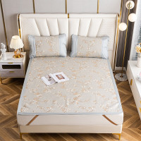 多喜爱 双色纬提花冰丝席 金枝玉叶180*200cm