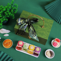 享食者轻奢风时尚设计月饼600g 12饼10味 优雅橄榄绿 中秋企业团购送礼佳亲朋好友