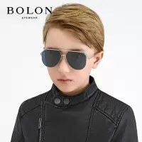 暴龙(BOLON)暴龙眼镜新品儿童太阳镜高清个性潮流男童飞行员墨镜BK7008 A90-蓝灰色/银色