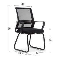 YOREN电脑椅办公椅会议椅家用办公人体工学海绵坐垫弓形椅 黑色黑框