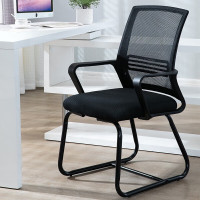 YOREN电脑椅会议椅家用学习椅座椅网布乳胶坐垫弓形椅升级款 黑色黑框
