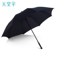 天堂雨伞半自动男士商务伞超大伞面长柄伞强效拒水直柄雨伞 黑色