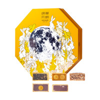 锦华礼 锦华月饼 月饼礼盒 中秋礼盒 玉兔团圆月705g