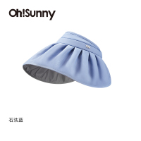 ohsunny-暮光系列-波浪边空顶遮阳帽 石洗蓝