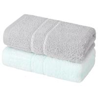 洁丽雅grace A类精梳棉毛巾装两条装蓝色+灰色W2439(32*72cm)