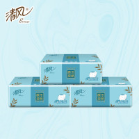 清风A 清风 四叶草压花100抽4包/1提 清风原木纯品四叶草压花100抽抽取式面纸一提(4包/提)