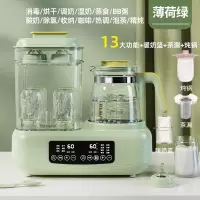 奶瓶消毒器带烘干二合一温奶暖奶器三合一恒温热水壶调奶神器婴儿薄荷绿[送暖奶篮+茶漏+炖盅]13大功能