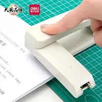 得力(deli)12#旋转订书机 中缝装订订书器 临时装订 白色0434 1个