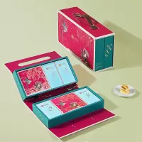 鲜品屋鲜品时光915g黑豆凤梨味月饼黑藜麦蜜柚味月饼莲蓉蛋黄月饼组合装月饼礼盒
