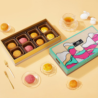 鲜品屋事事如意(四式)礼盒480g海盐芝士月饼草莓芝士月饼豆乳酸奶味月饼组合装月饼礼盒