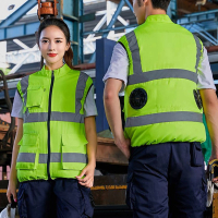 圣迪美依夏季反光背心空调风扇降温工作服马夹 电池容量1W 双风扇 含印字 可选码数 单位:1件