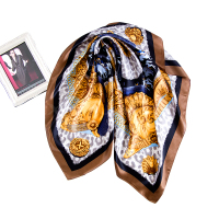 鑫缘真丝素绉缎方巾花型颜色随机发货