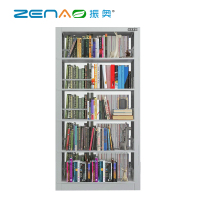 振奥 学校图书馆书架阅览室书籍室铁皮家用落地定制资料档案架钢制 /台(2000x1000x450mm 灰白双面一列一)