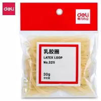 得力(deli) 橡皮筋 办公橡皮筋 皮筋 乳胶圈(微黄) 得力3211乳胶圈(微黄)(30g/包) 10包装