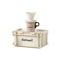 KATIWELL户外露营系列珐琅搪瓷杯咖啡杯 露营套装 米色