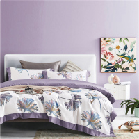 美缘登100支长绒棉印绣四件套(花流水)J1052