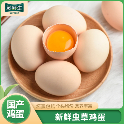 [苏鲜生] 新鲜虫草鸡蛋 40枚 散养土鸡蛋柴鸡蛋笨鸡蛋草鸡蛋整箱1