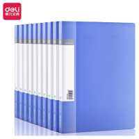 得力(deli)10只A4金属单强力夹+插页袋硬文件夹 大容量试卷资料夹诗朗诵签约夹板 27018