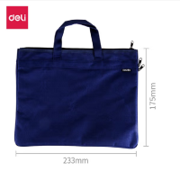 得力(deli) 双层文件袋A4 帆布袋手提袋 商务会议包公文袋公文包资料袋 办公用品 [优质牛津布+双层大容量]蓝色