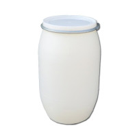 加厚 化工塑料桶储物桶法兰桶铁箍桶存储桶白色 200L(50个起订)