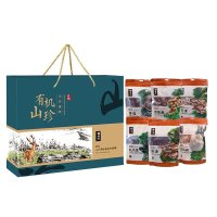 粮佰年山野珍品礼盒榛蘑秋木耳元蘑猴头菇珍珠菇香菇菌菇礼盒 AJ1216