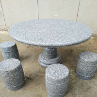 锦程弘弘大 企业优选 石质棋牌桌 直径900mm 配套四个石质圆凳