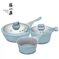 张小泉蓝色经典麦饭石色套装不粘锅三件套 C35230100
