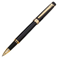 毕加索(pimio)宝珠笔签字笔0.5mm男士商务成人学生用917罗马情缘系列亮黑金夹