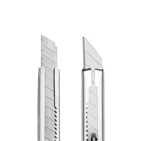 得力 T铝合金小号美工刀 不锈钢裁切纸刀长13cm 宽1.2cm把A 600把起发