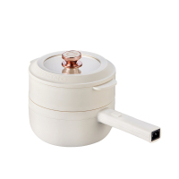 摩动(modong)-A 电煮锅机械款带PP蒸笼MD-DZG16 米白色 不粘涂层 一锅多用 700W功率